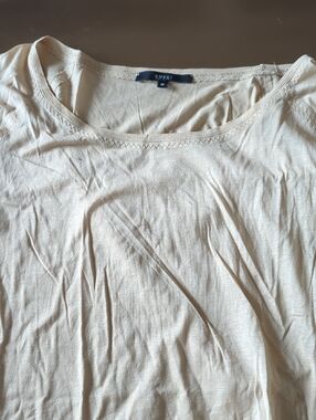 GUCCI Cream Short Sleeve Scoop Neck Tee